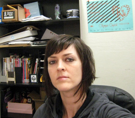 Me at Juxtapoz with the poster from Olympia's IPU music festival that I didn't even attend but still have... to this day!